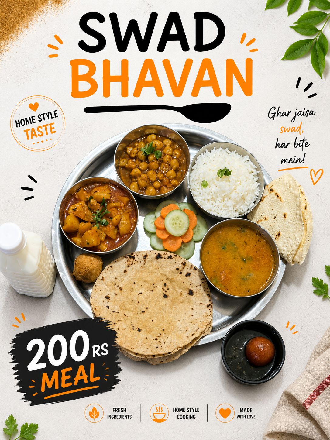 Gujarati Corporate Veg Thali